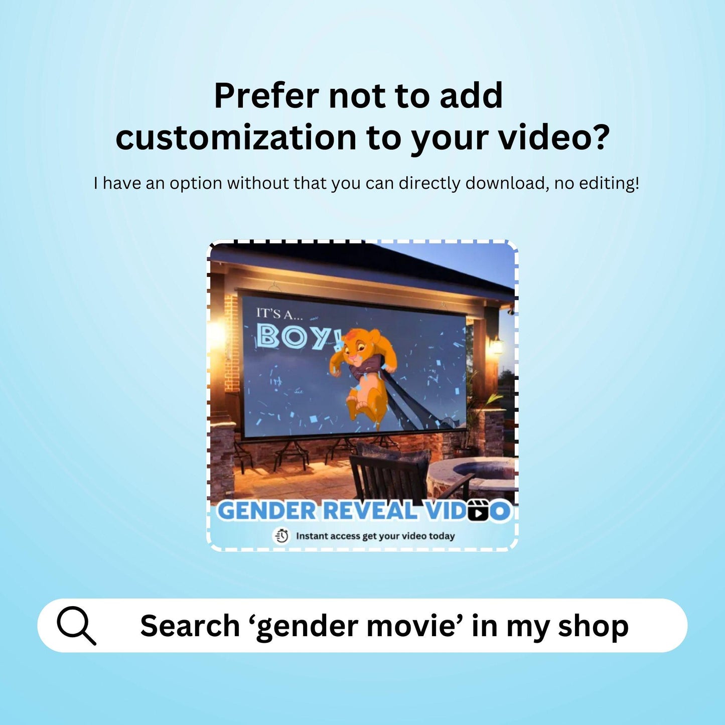 BOY Custom Gender Reveal Movie Video