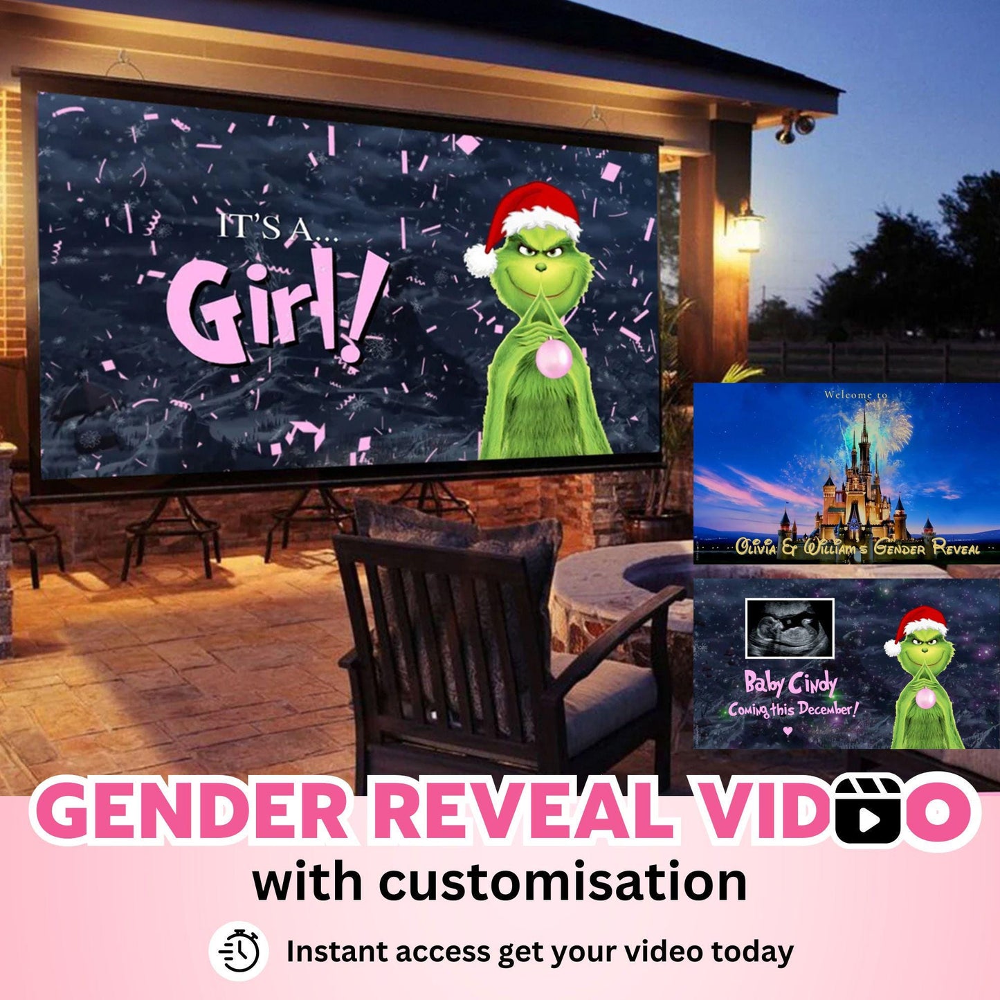 GIRL Custom Gender Reveal Movie Video