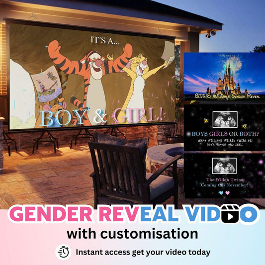 TWINS BOY & GIRL Custom Gender Reveal Movie Video