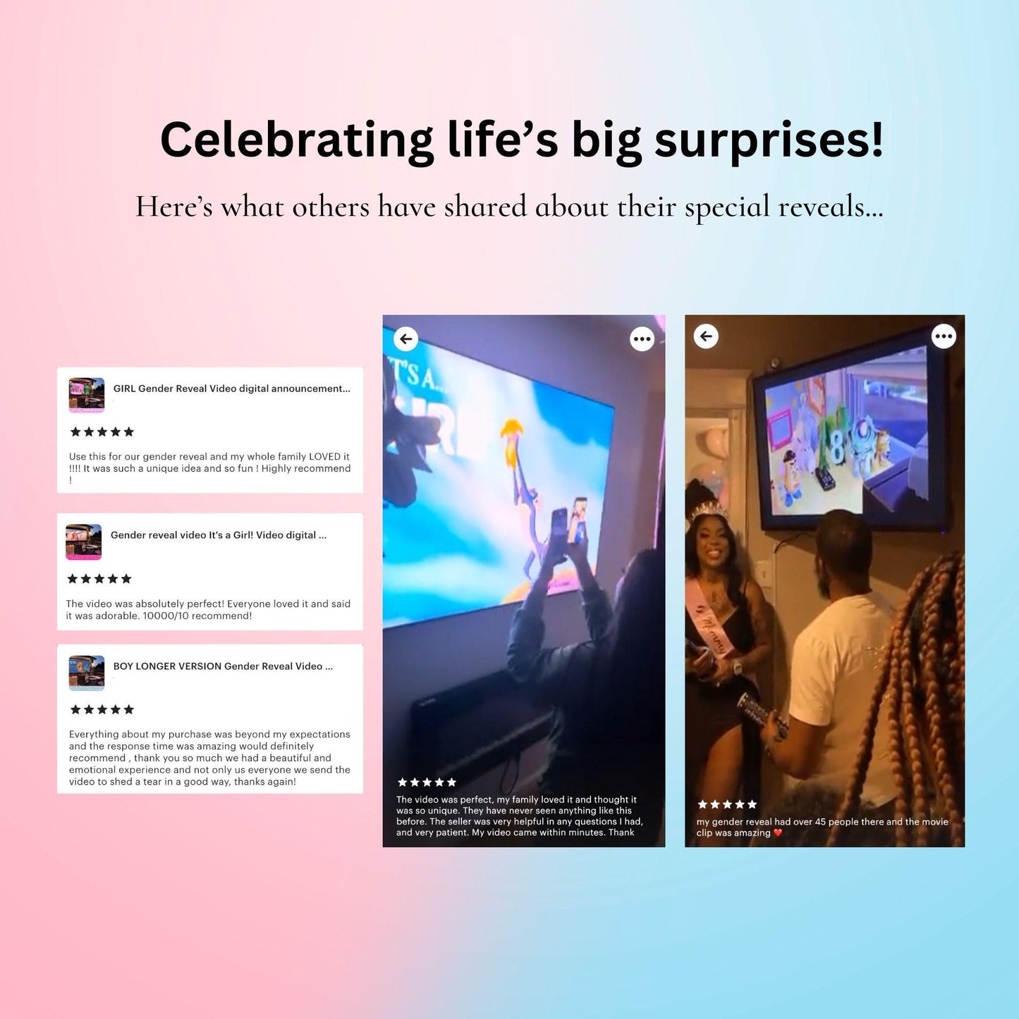 TWINS BOY & GIRL Custom Gender Reveal Movie Video