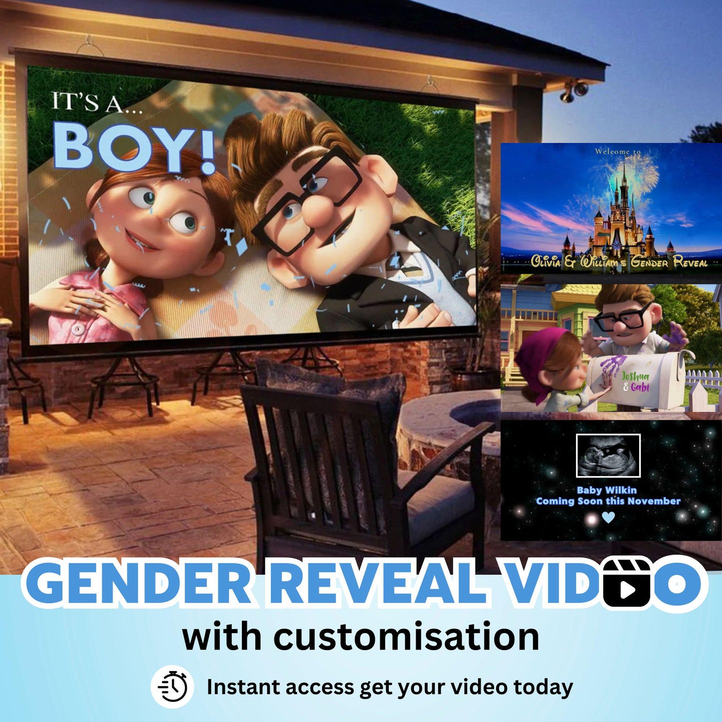 BOY Custom Gender Reveal Movie Video