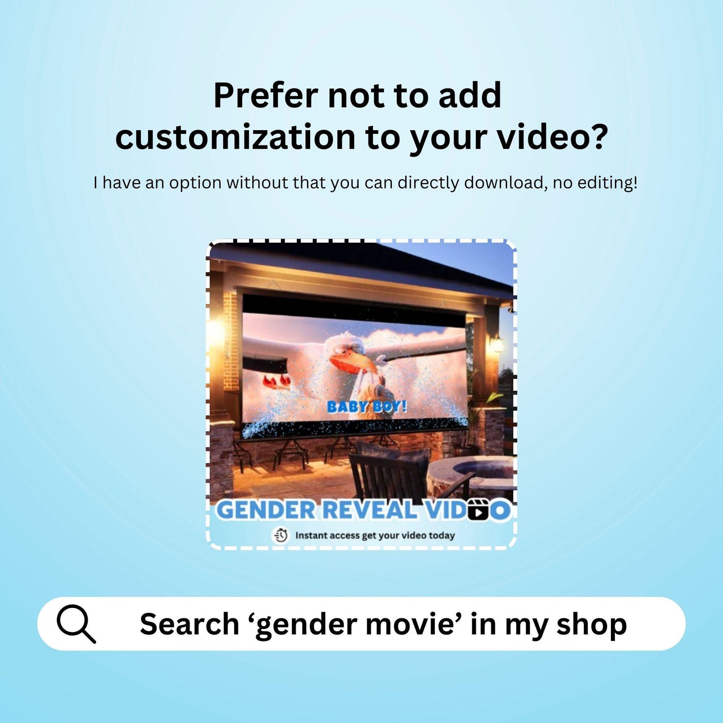 BOY Custom Gender Reveal Movie Video