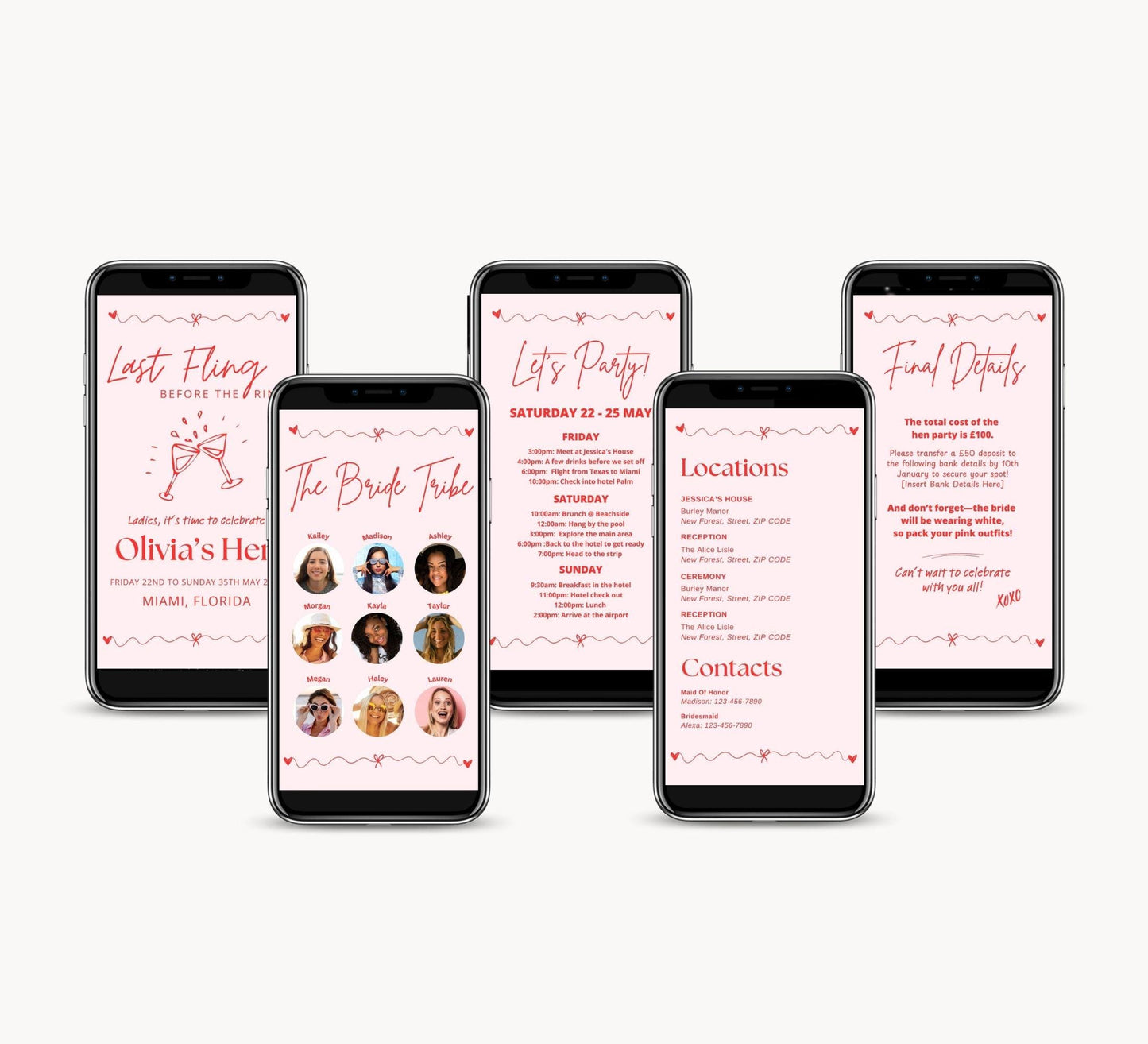 Hen Bachelorette Party Digital Itinerary