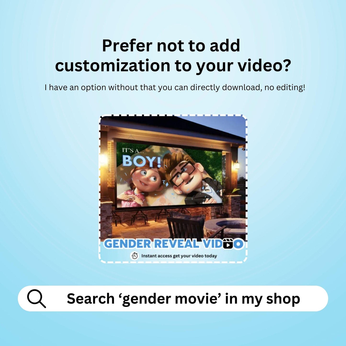 BOY Custom Gender Reveal Movie Video