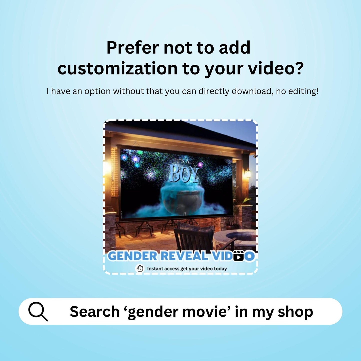 BOY Custom Gender Reveal Movie Video