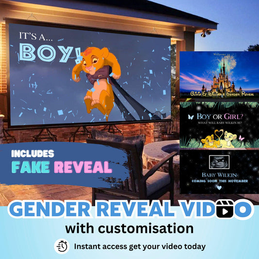 BOY Custom Gender Reveal Movie Video With Fake Reveal