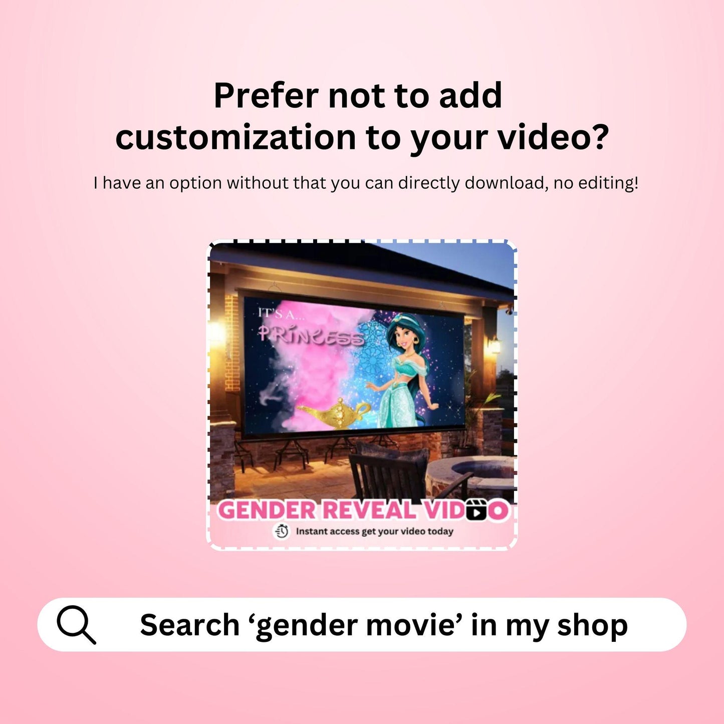 GIRL Custom Gender Reveal Movie Video