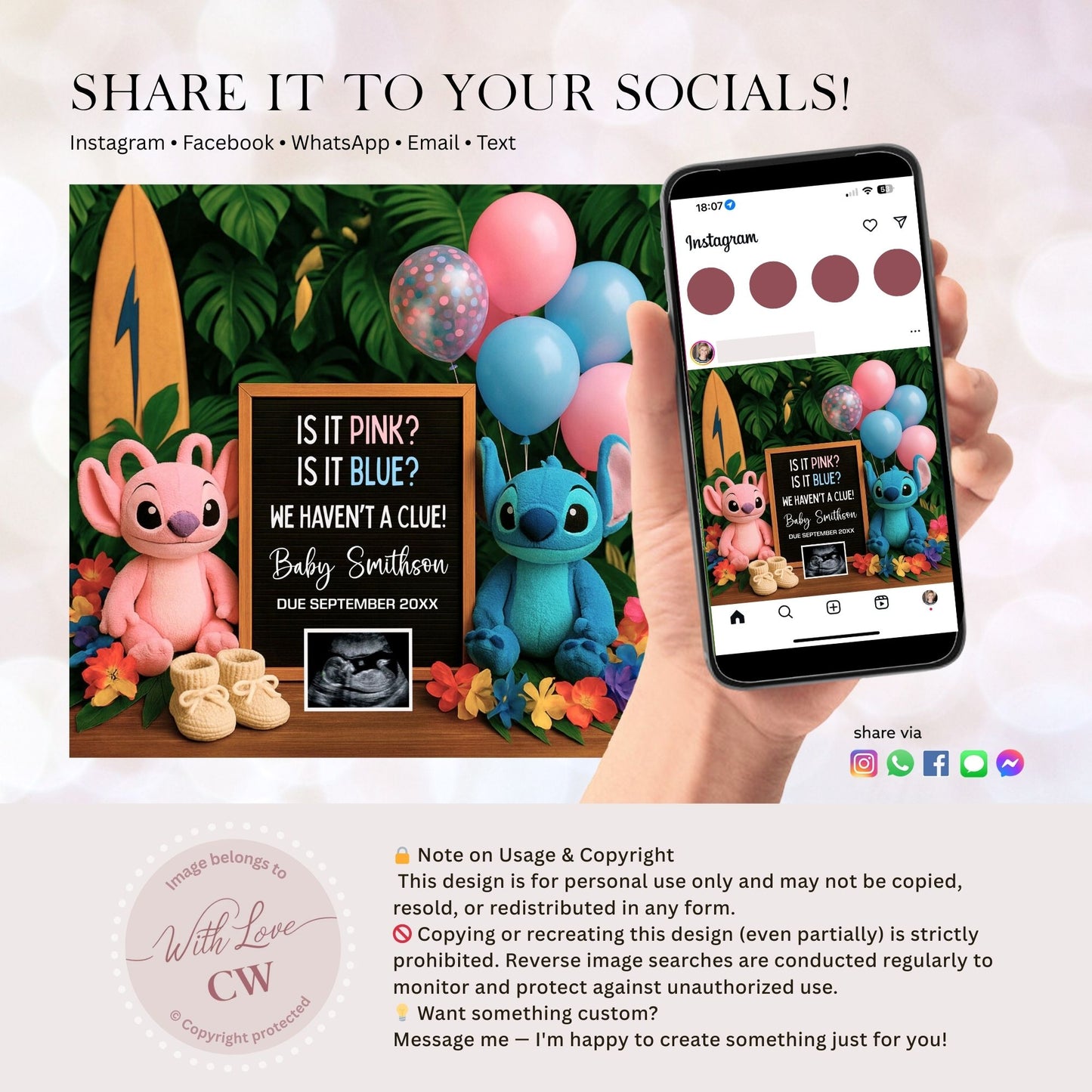 Baby Reveal Announcement – Social Media Post
