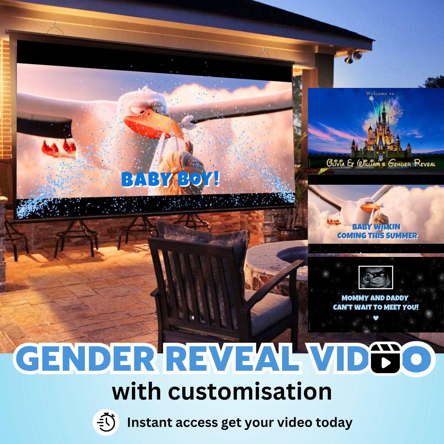 BOY Custom Gender Reveal Movie Video