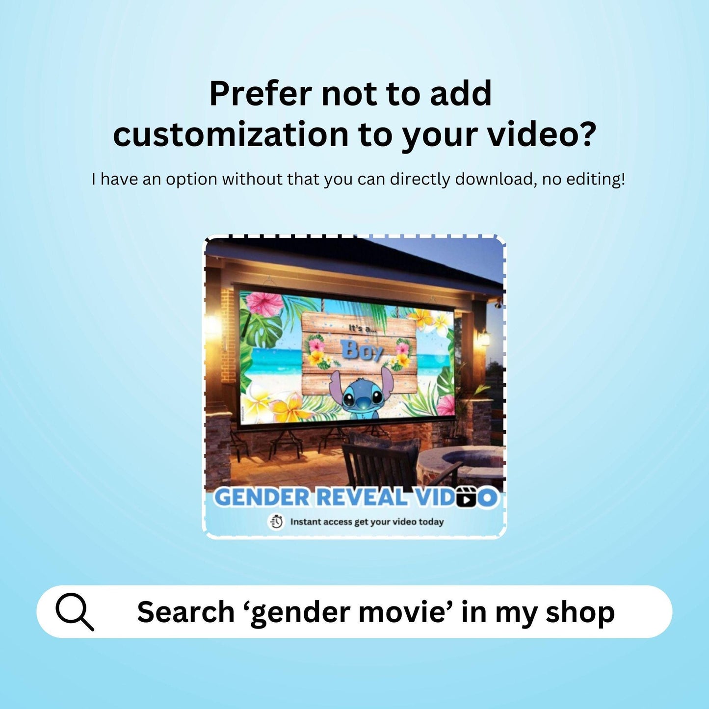 BOY Custom Gender Reveal Movie Video