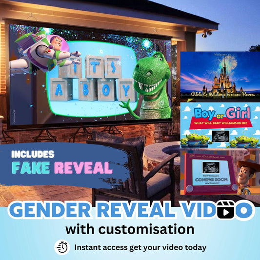 BOY Custom Gender Reveal Movie Video With Fake Reveal