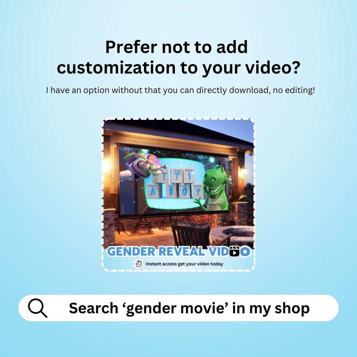 BOY Custom Gender Reveal Movie Video