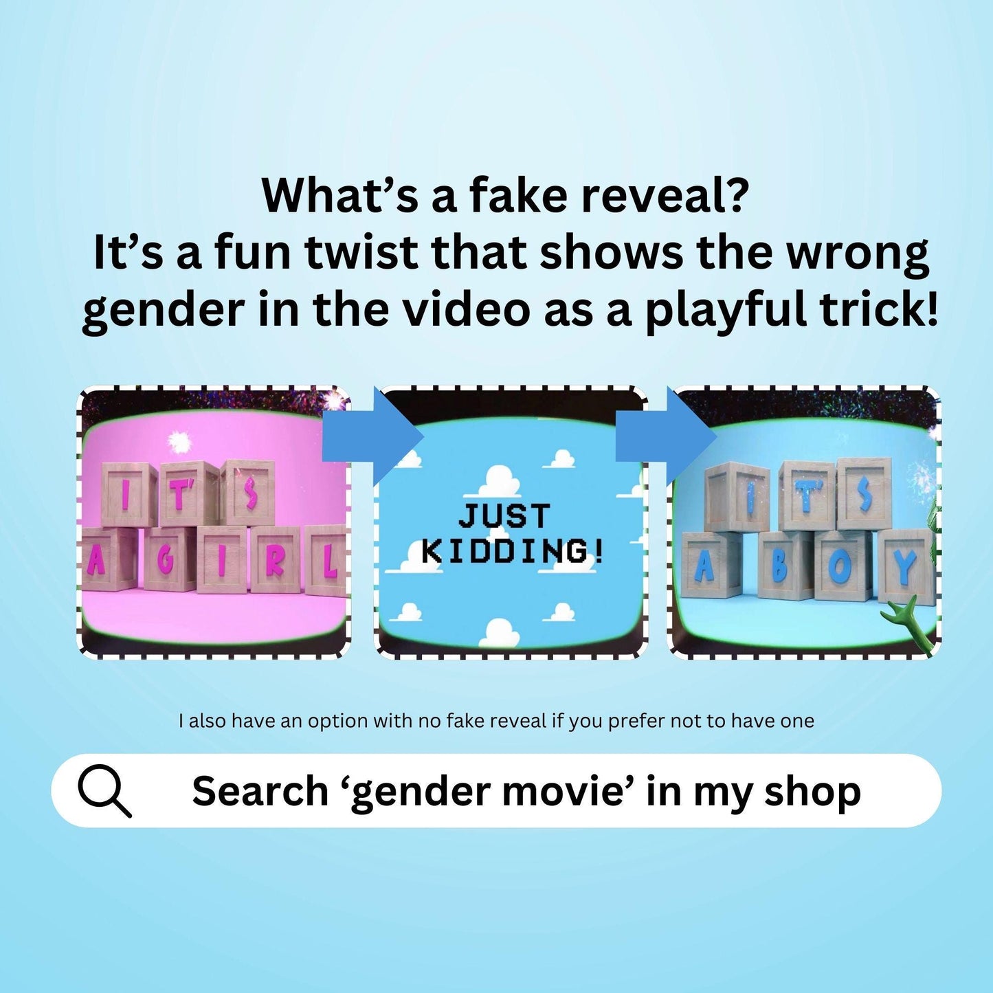 BOY Gender Reveal Movie Video With Fake Reveal