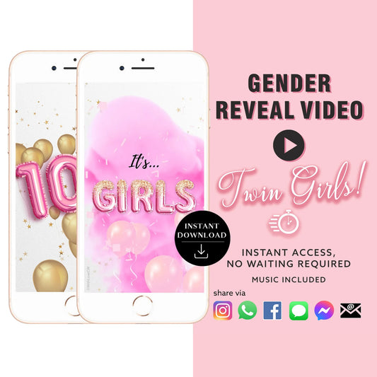 TWIN GIRLS Baby Gender Reveal Video