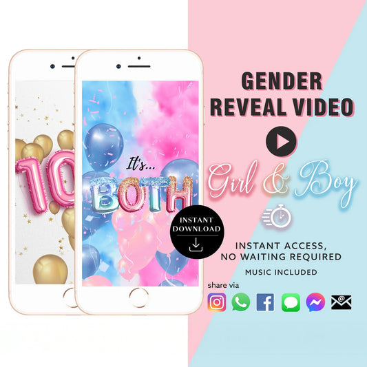 TWIN BOY & GIRL Baby Gender Reveal Video