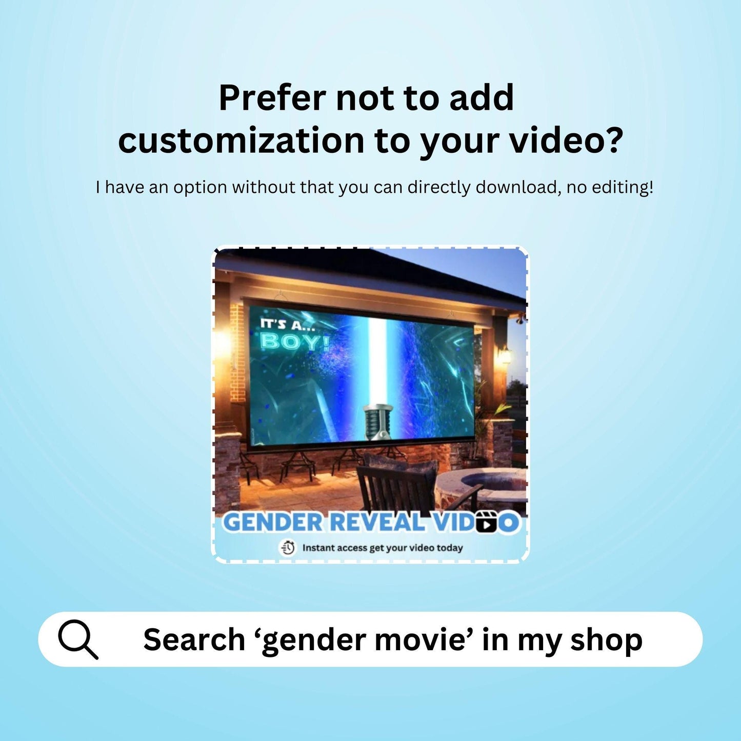 BOY Custom Gender Reveal Movie Video