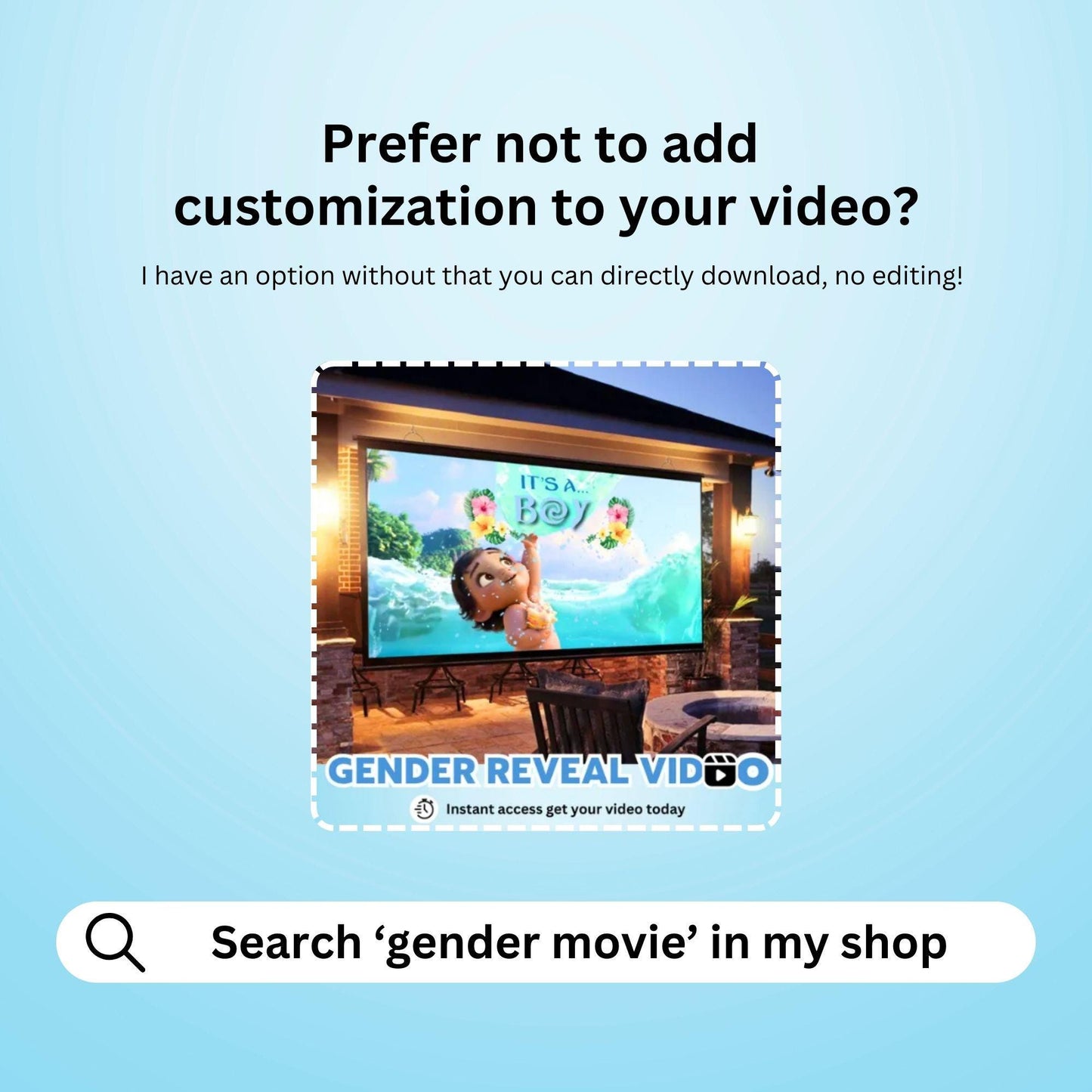 BOY Custom Gender Reveal Movie Video