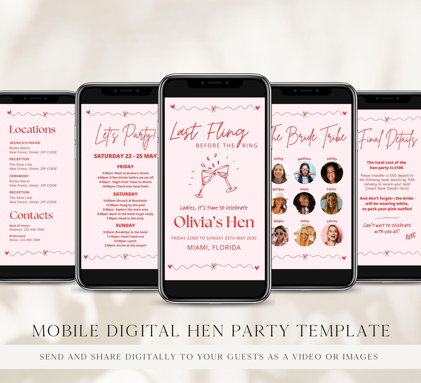 Hen Bachelorette Party Digital Itinerary
