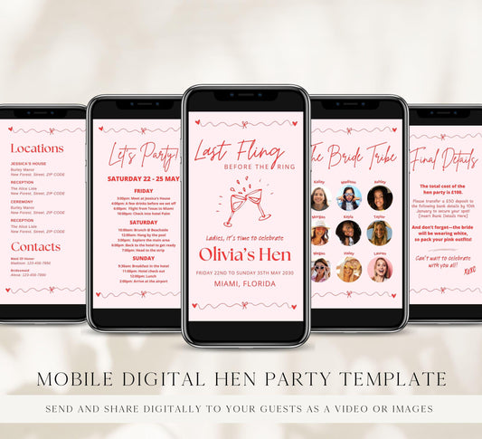 Hen Bachelorette Party Digital Itinerary