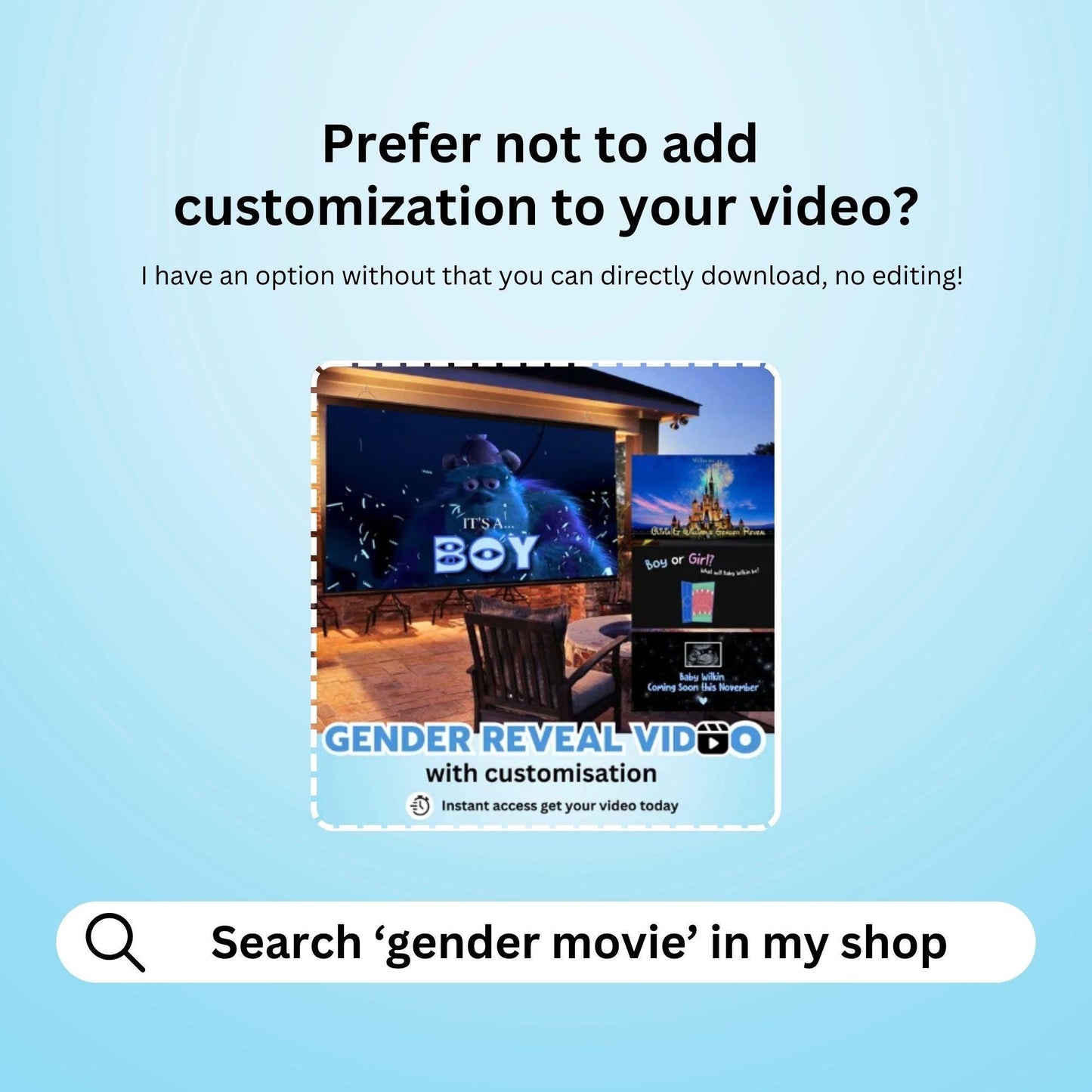 BOY Gender Reveal Movie Video