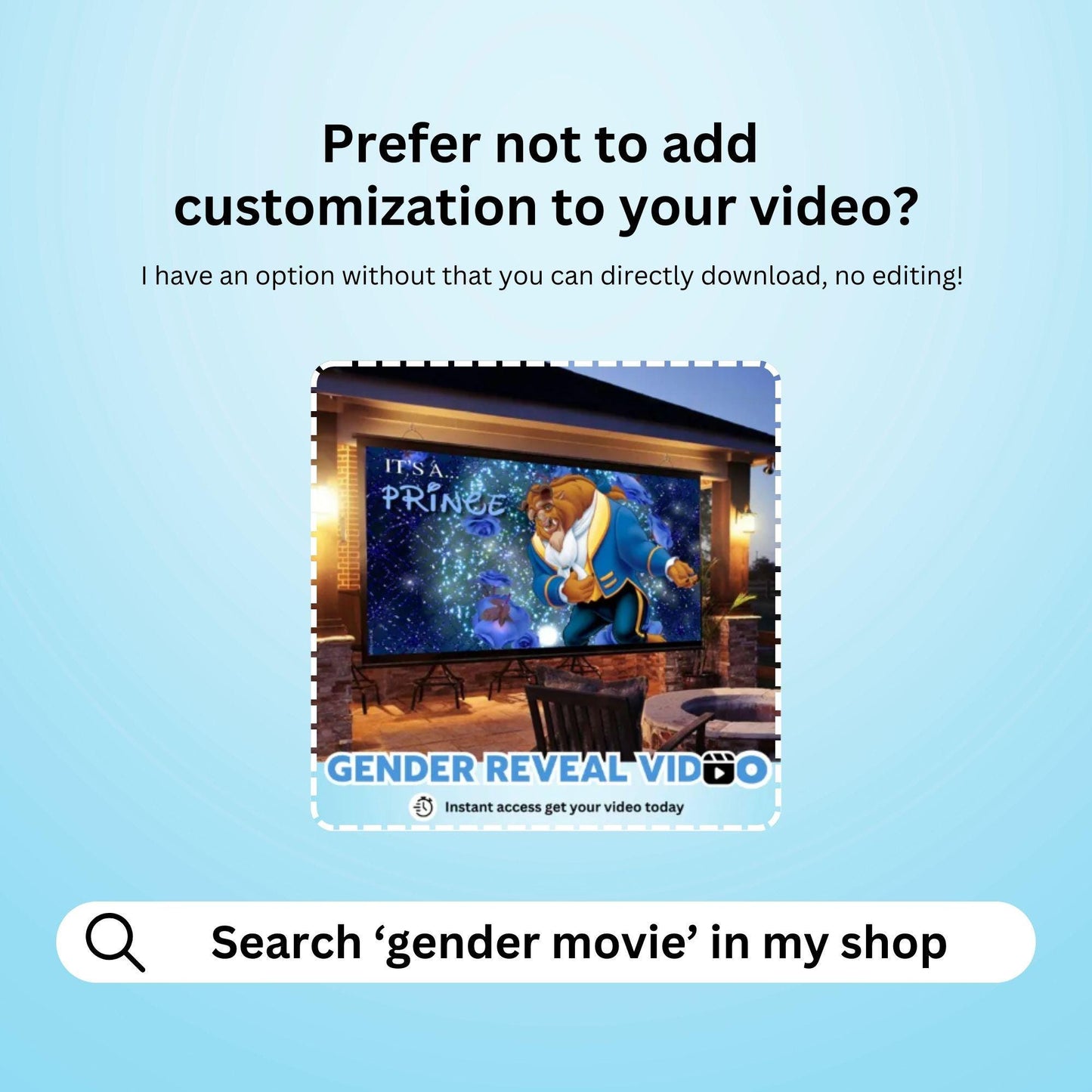BOY Custom Gender Reveal Movie Video