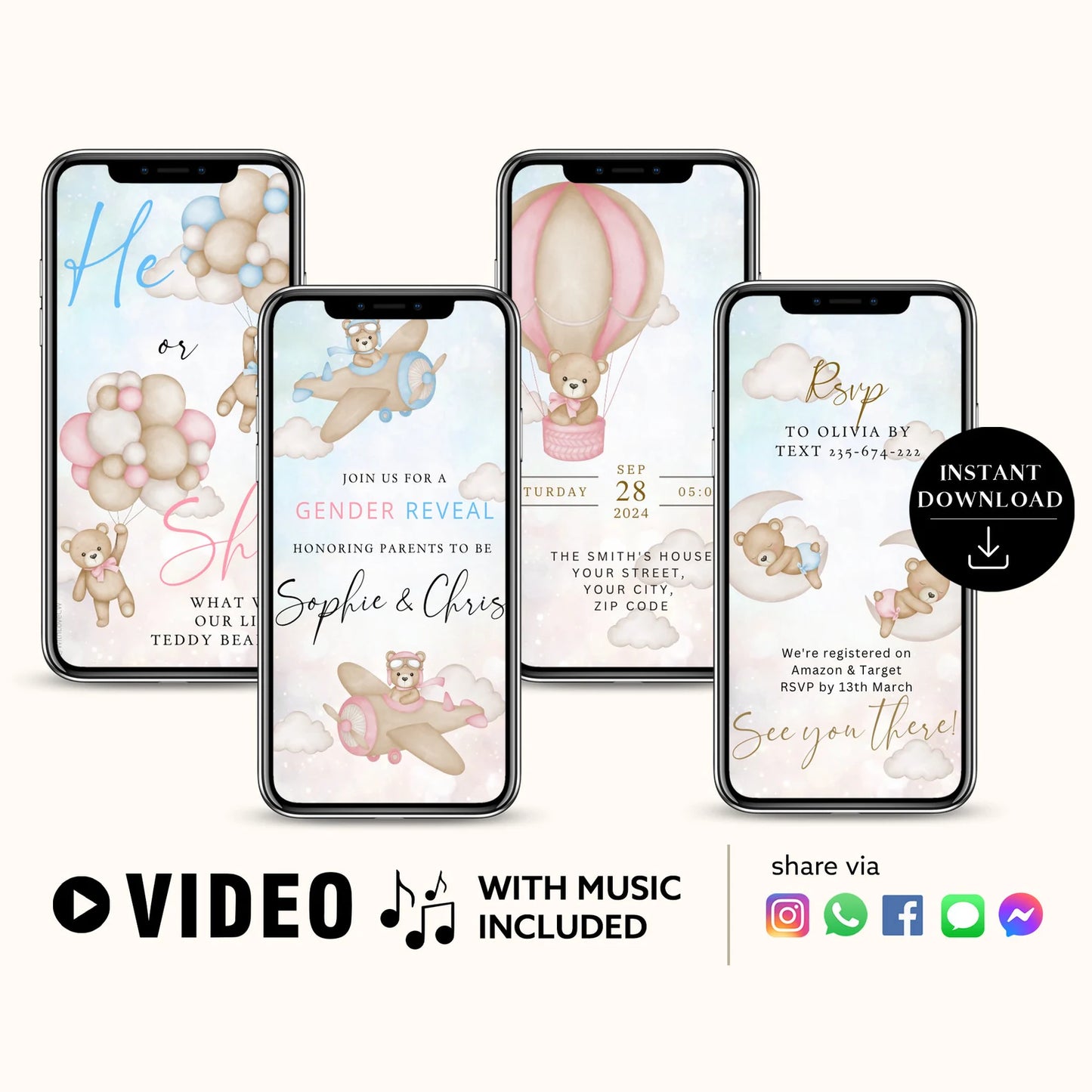 Gender Reveal Video Invitation