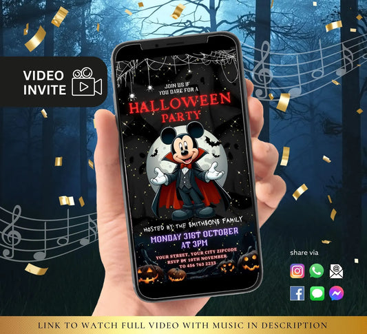 Halloween Party Witch Theme Video Invitation