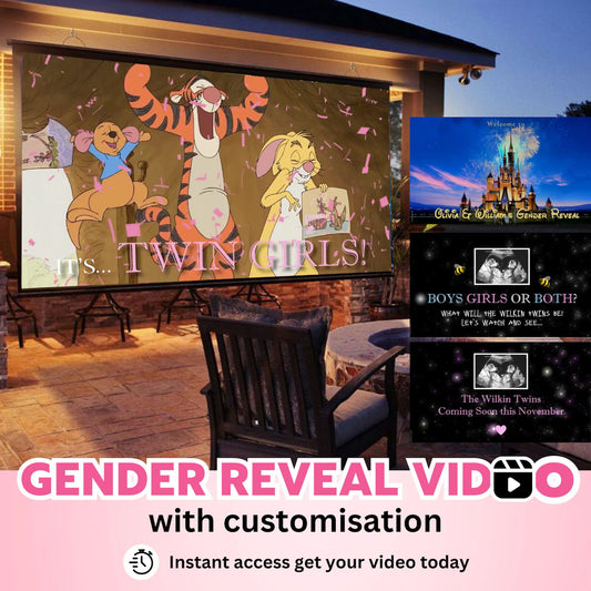 TWIN GIRLS Custom Gender Reveal Movie Video