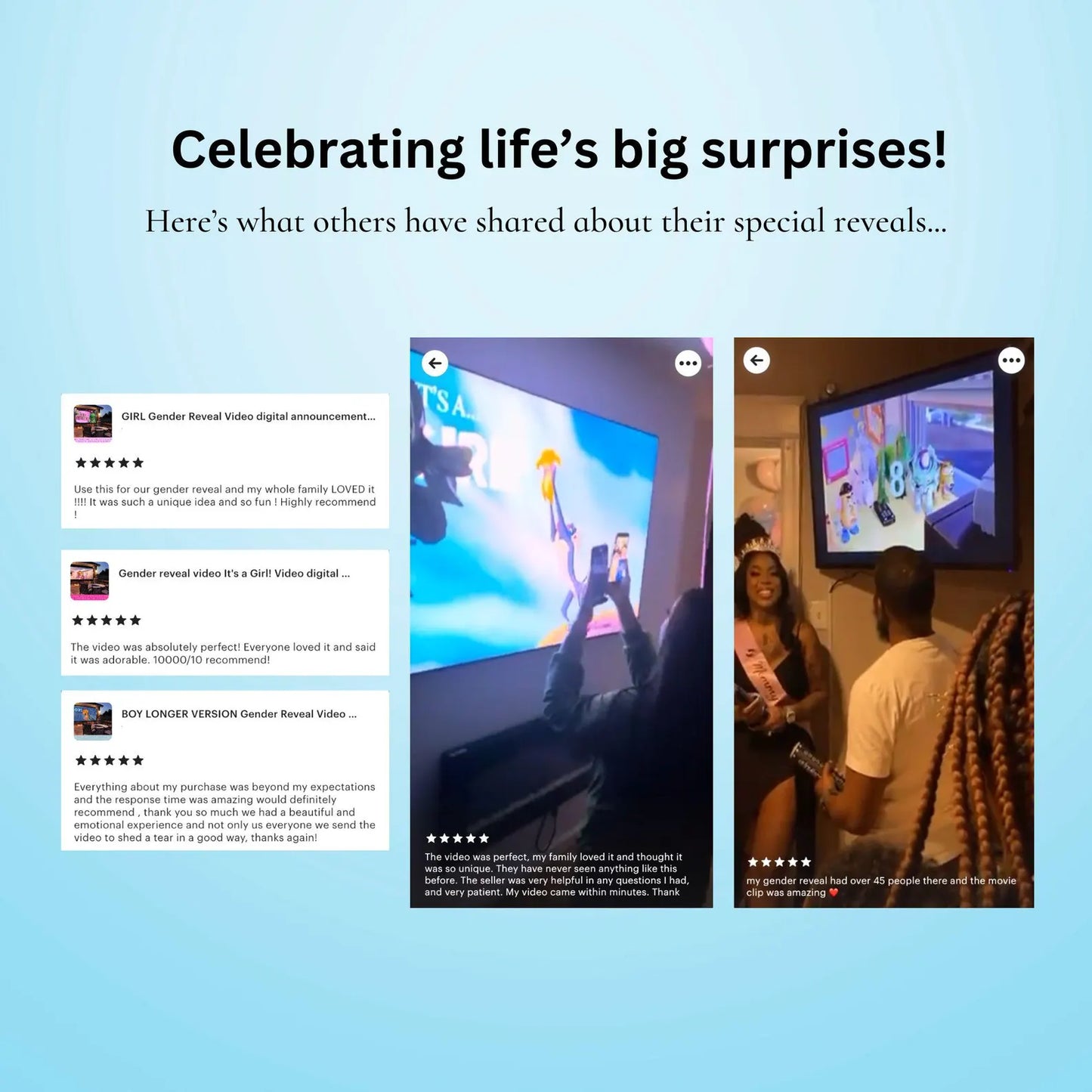 TWIN BOYS Custom Gender Reveal Movie Video