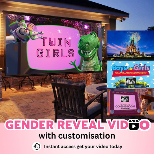 TWIN GIRLS Custom Gender Reveal Movie Video