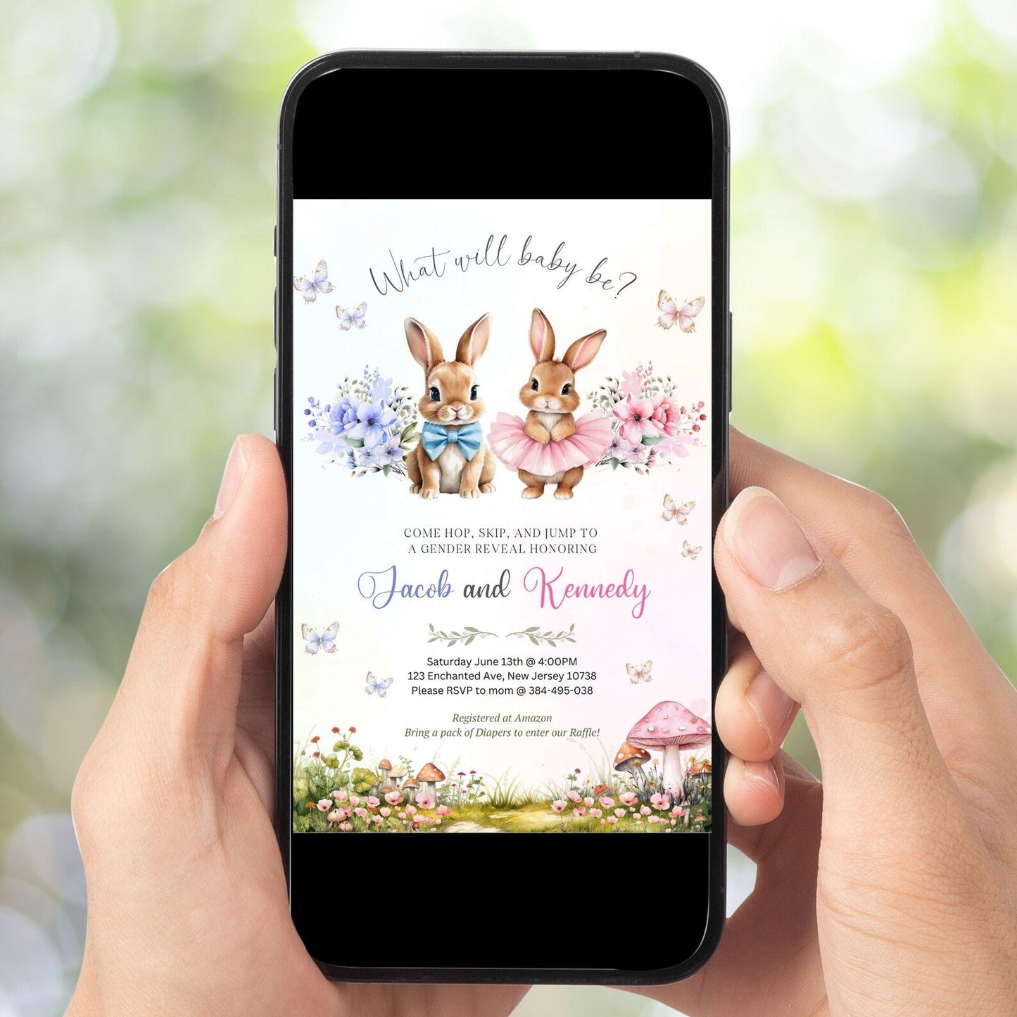 Gender Reveal Digital Invitation