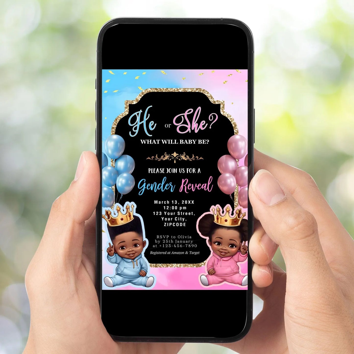 Gender Reveal Digital Invitation