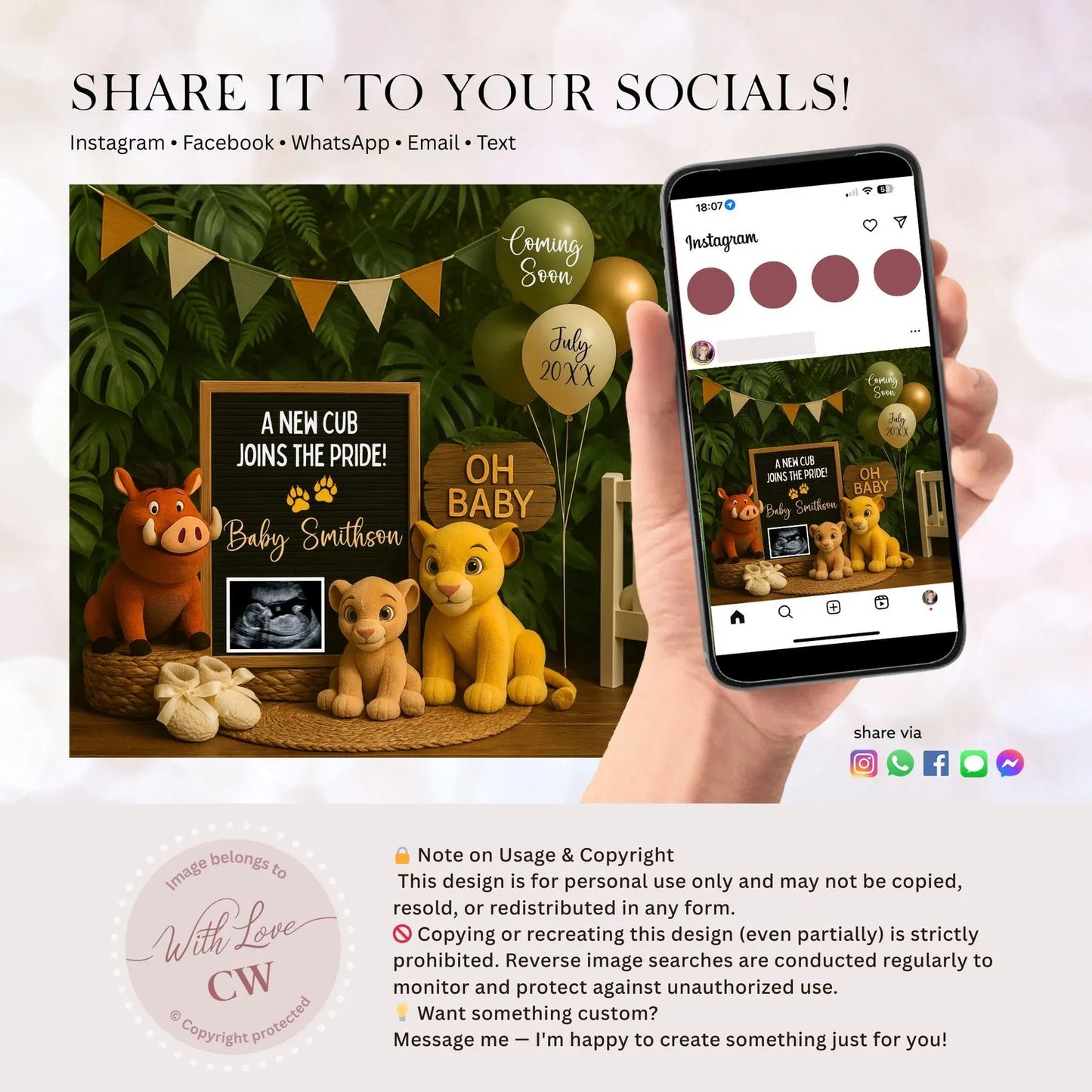 Baby Reveal Announcement – Social Media Post