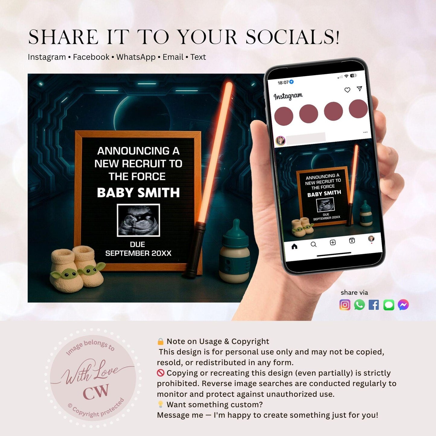 Baby Reveal Announcement – Social Media Post