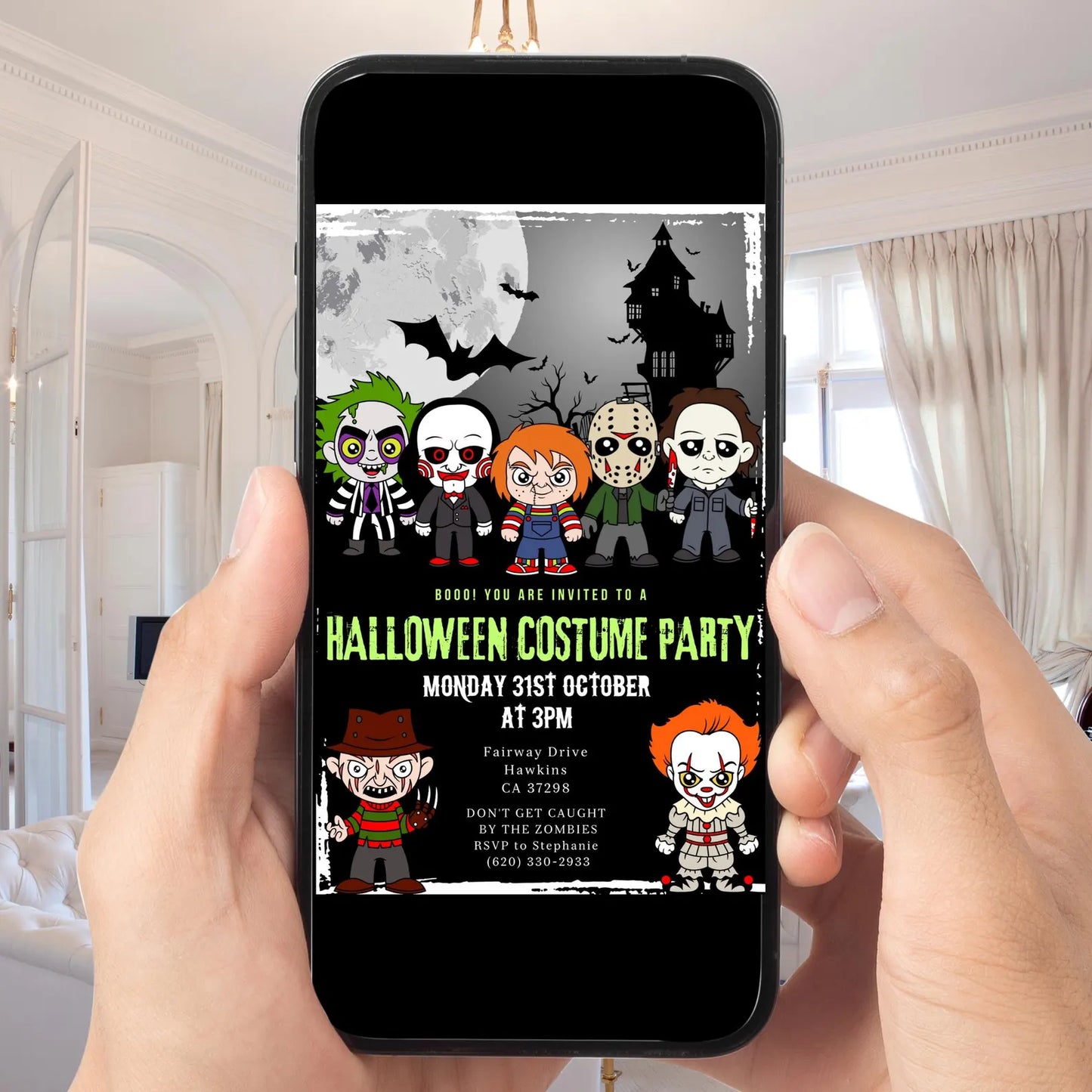 Editable Halloween Costume Party Invitation Digital & Printable