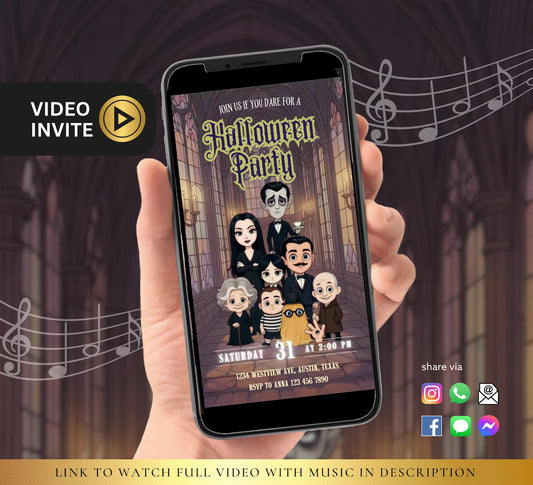Halloween Family Party Theme Video Invitation