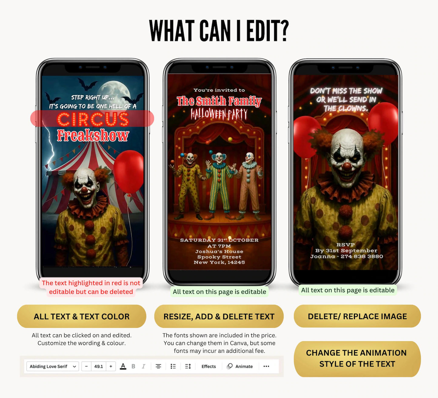 Halloween Evil Circus Clown Halloween Video Invitation