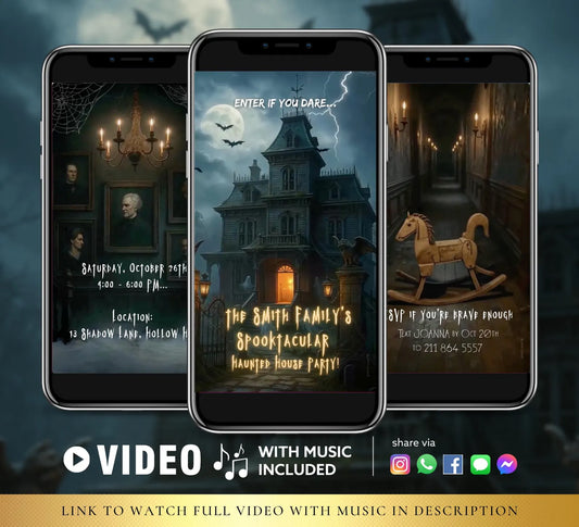 Haunted House Halloween Party Video Invite