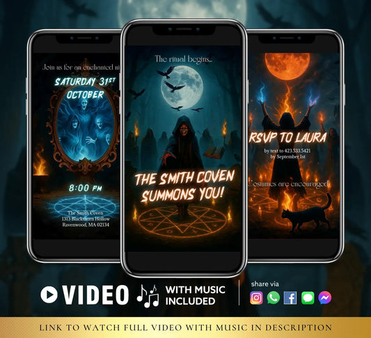 Halloween Witches Coven Spells Halloween Video Invitation