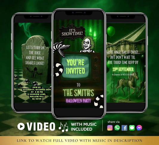 Beetle Birthday Halloween Party Video Invite