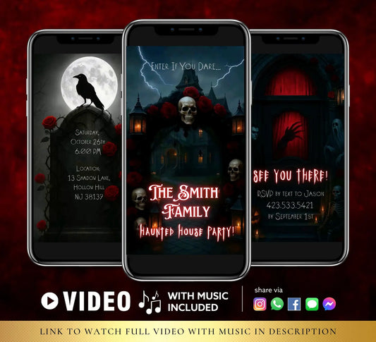 Haunted House Halloween Party Video Invite