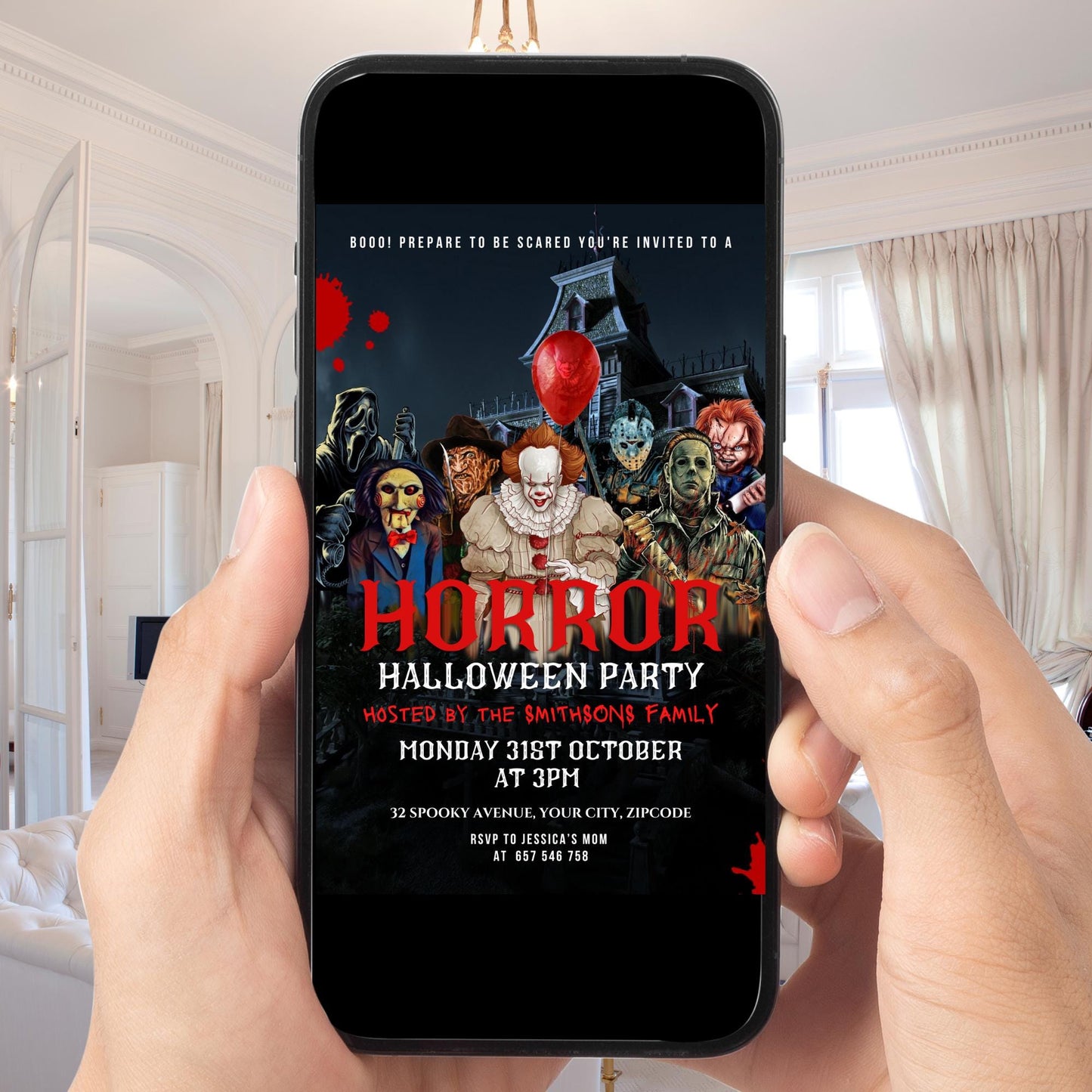 Halloween Horror Party Invitation Digital & Printable