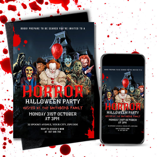 Halloween Horror Party Invitation Digital & Printable