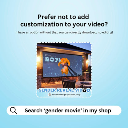 BOY Custom Gender Reveal Movie Video