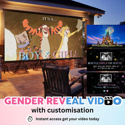 TWINS BOY & GIRL Custom Gender Reveal Movie Video