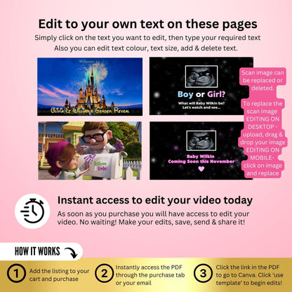 GIRL Custom Gender Reveal Movie Video