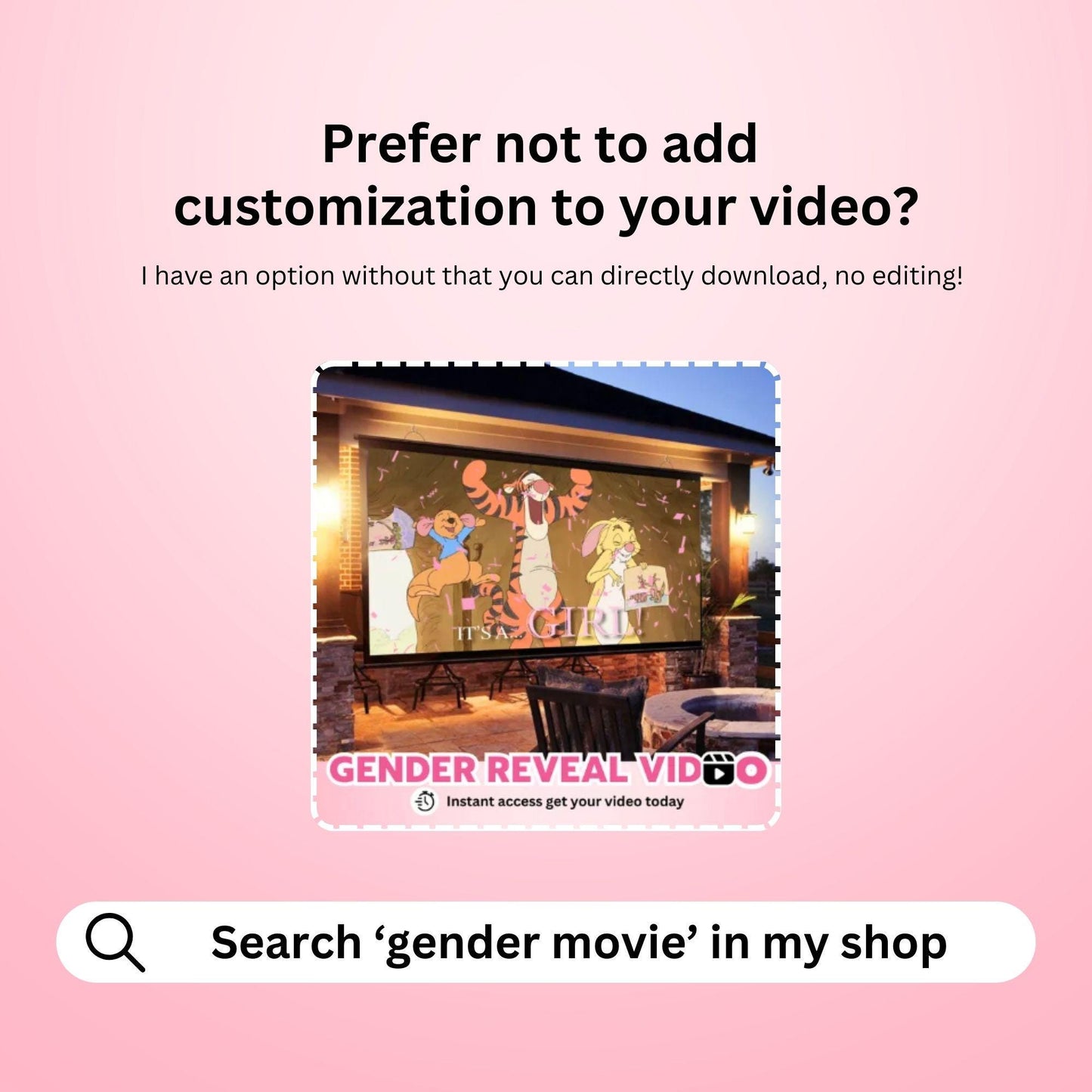 GIRL Custom Gender Reveal Movie Video