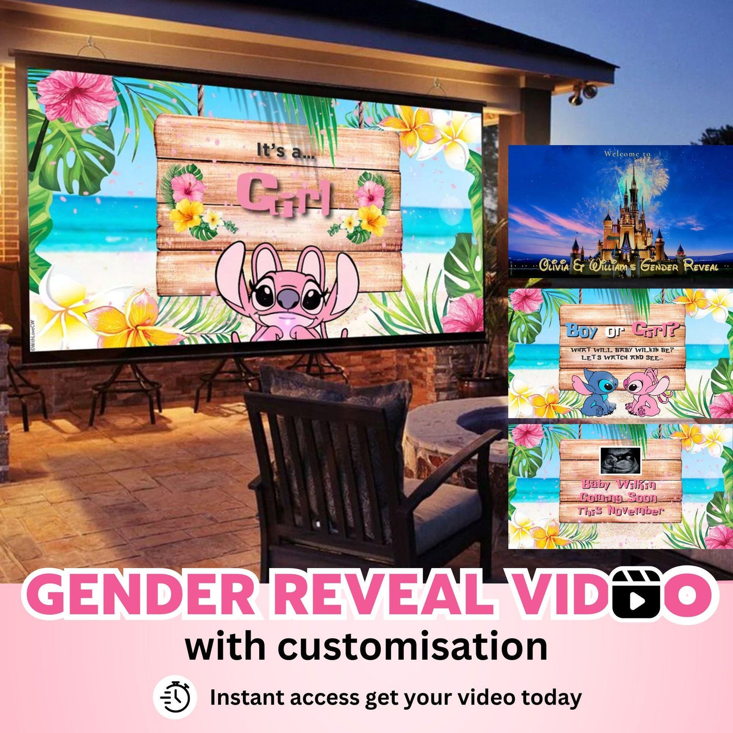 GIRL Custom Gender Reveal Movie Video