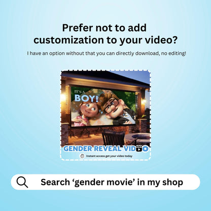 BOY Custom Gender Reveal Movie Video