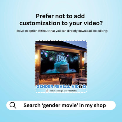 BOY Custom Gender Reveal Movie Video